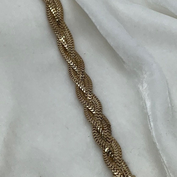Gold-Tone Braided Bracelet With Two Attached Tassels - Picture 4 of 13